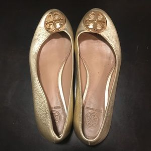 Tory Burch - Metallic Leather Minnie Flats